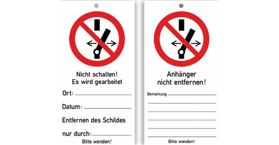 Maintenance tags 2-sided Pack=10 pcs 76x147 mm DIN EN ISO 7010