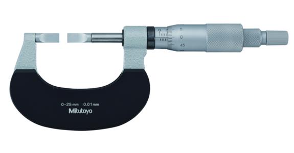 Micrometer with narrow measuring surfaces 0-25 mm type C