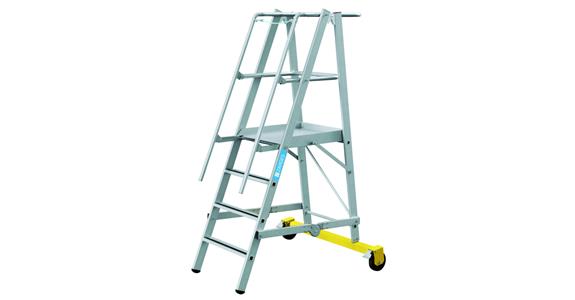 Mobile platform steps, folding, 4 rungs, platform height 1.00 m
