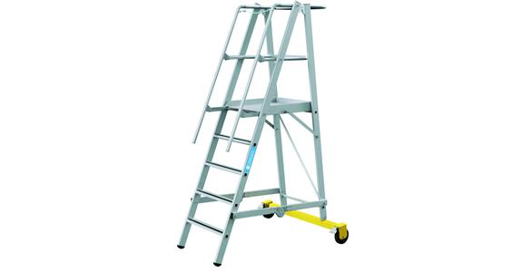 Mobile platform steps, folding, 5 rungs, platform height 1.30 m