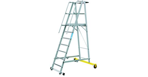 Mobile platform steps, folding, 7 rungs, platform height 1.80 m