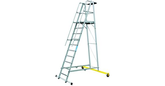 Mobile platform steps, folding, 10 rungs, platform height 2.60 m
