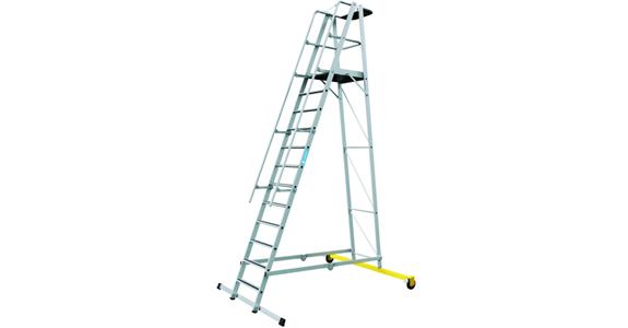 Mobile platform steps, folding, 12 rungs, platform height 3.10 m