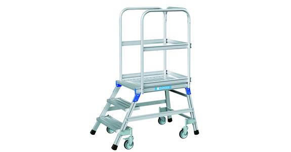 ZARGES Mobilne stopnie platformowe Z 600 jednostronne 3 stopnie 0,72 m