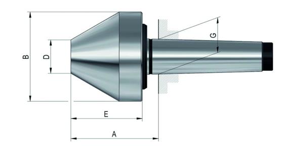Mitlaufender Zentrierkegel, Aufnahme MK 3, Größe 173, stumpf, 60°