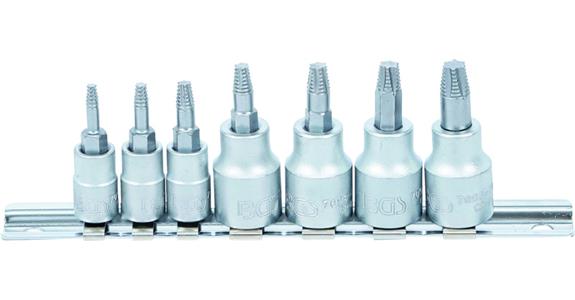Screw extractor set 1/4 inch + 3/8 inch for TX® T10-T40 7 pieces