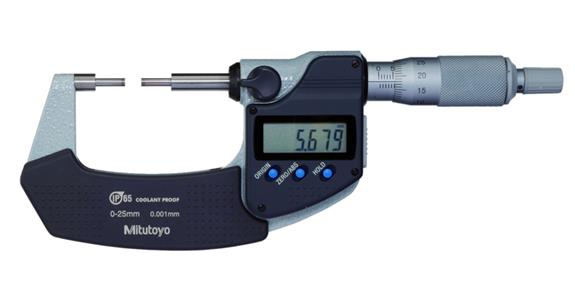 IP65 micrometer with small measuring surfaces 75-100 mm dia. 3 mm