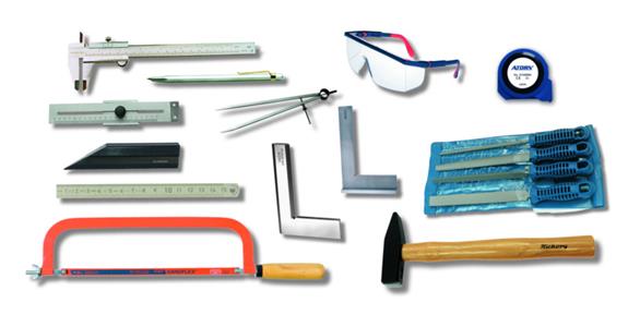 Tool kit, basic equipment for trainee, 13 pieces
