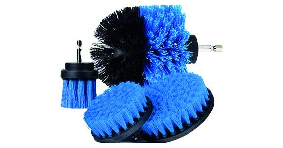 Brush attachment set for drilling machines 4 pcs with 1/4 inch hexagon mount