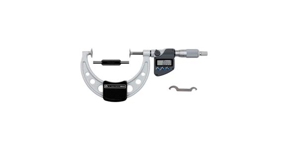 IP65 dig. micrometer 75-100 mm, w. disc meas. surfaces, data output