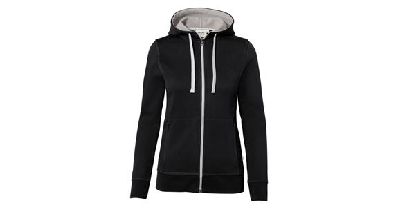 Women's hooded jacket bonded black/silver size S