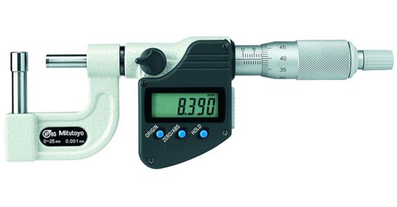 IP65 dig. micrometer 0-25 mm, w. curved surfaces, type D, DO