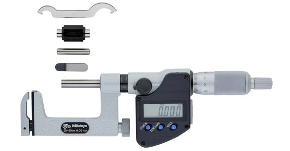 IP65 dig. micrometer 25-50 mm, w. interchangeable meas. anvil
