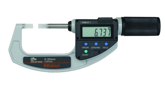Quickmike micrometer w. narrow meas. surfaces 0-30 mm, type A