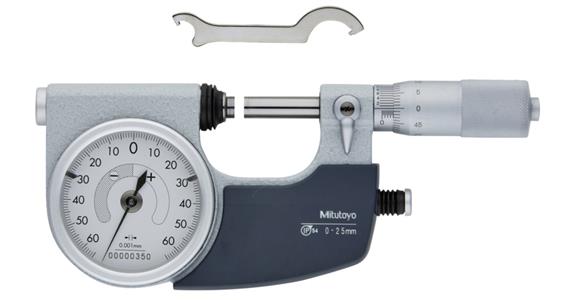 IP54 precision pointer micrometer 0-25 mm, lifting device right