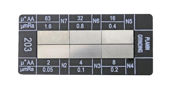 Surface specimen plate face grinding, 6 reference specimens N2-N7