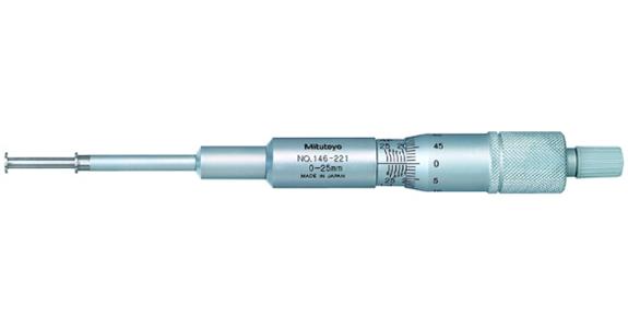 Groove int. micrometer 0-25 mm, w. non-rotating spindle dia. 6.35 mm 
