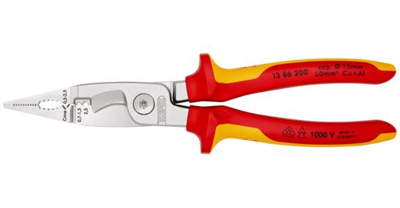 Szczypce elektroizolacyjne KNIPEX VDE 200 mm, 2-składnikowy uchwyt