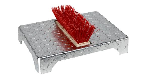 Shoe cleaner S1 from steel checker plate hdg 455x355x170 mm 1x brush