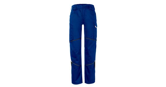 Women's trousers IconiQ cotton cornflower blue/black sz. 48