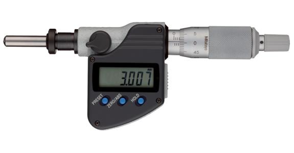 Digital-Einbaumessschraube 0-25mm mit 10mm Einspannschaft sphärisch mit Klemmmutter