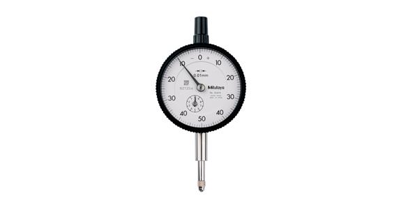 Messuhr metrisch 10 mm, 0,01mm, mit flacher Rückwand, Anzeige beidseitig