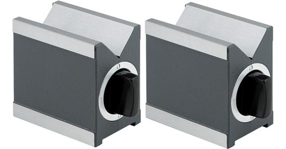 Pryzma pomiar. i mocująca ATORN 70 mm, stal hart., magnet., drewniane etui