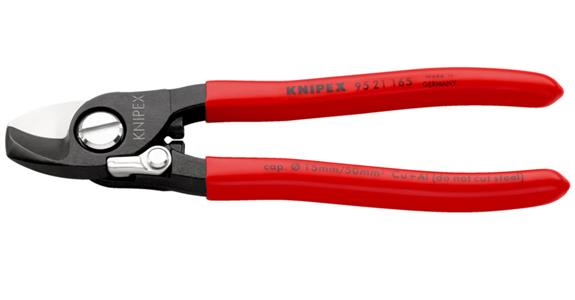 Nożyce do przewodów KNIPEX, 165 mm, sprężyna otwierająca, z uchwytem z tw. szt.