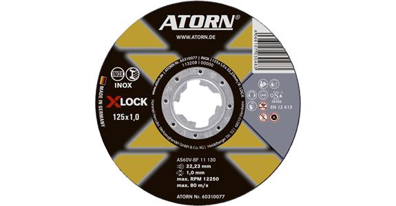ATORN tarcza tnąca do stali i stali nierdzewnej z X-LOCK, śred. 125x1x22,23 mm