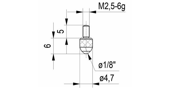 Normal probe no.15 for dial gauges and precision pointers A thr. M2.5