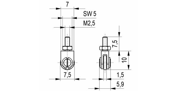 Roller sensor no.19b for dial gauges and precision pointers conn. thr. M2.5