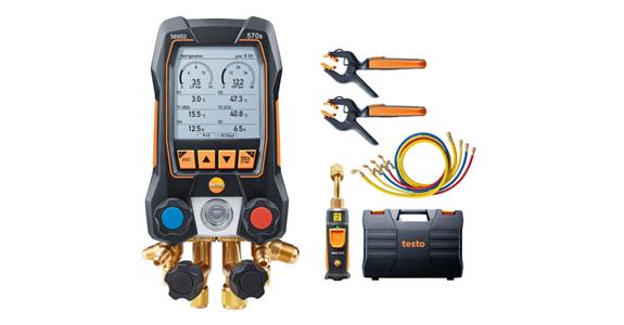 Smart Vakuum Set mit Vakuum, Zangen-Temperaturfühlern u. Füllschlauch testo570s