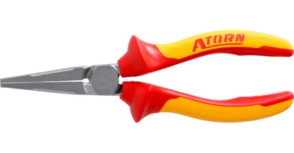 ATORN szczypce płaskie z długim noskiem VDE 160 mm, chromowane, uchwyt dwuskł.