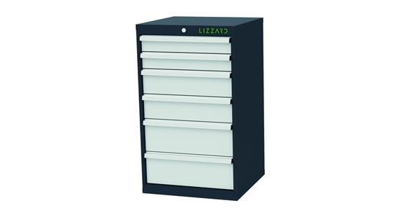 LIZZARD Schubladenschrank 6 Schubladen B600xT575xH1020mm RAL7016/7035