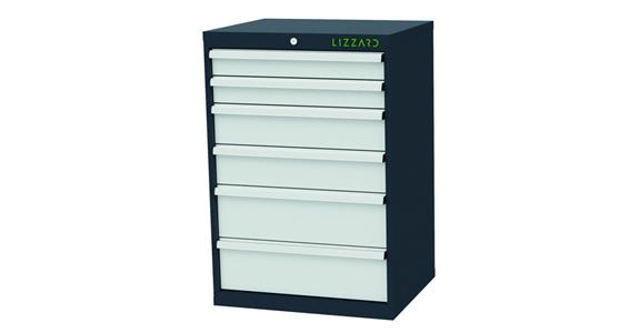 LIZZARD Schubladenschrank 6 Schubladen B700xT575xH1020mm RAL7016/7035