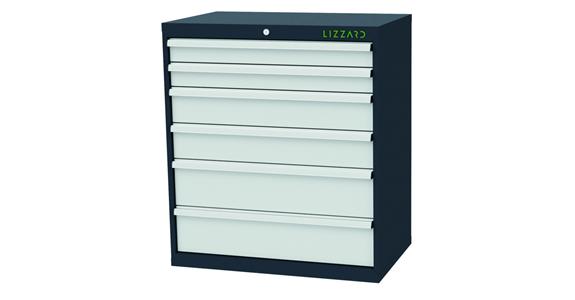 LIZZARD Schubladenschrank 6 Schubladen B900xT575xH1020mm RAL7016/7035