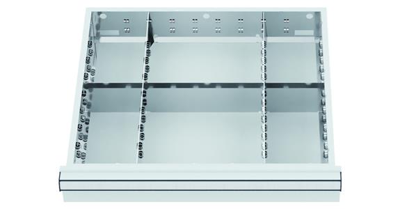 LIZZARD Schubladeneinteilungs-Set Metalleinteilung 500x450mm 6 Fächer BH 150/175