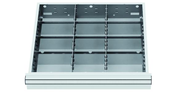 LIZZARD Schubladeneinteilungs-Set Metalleinteilung 500x450mm 12 Fächer BH 100/125