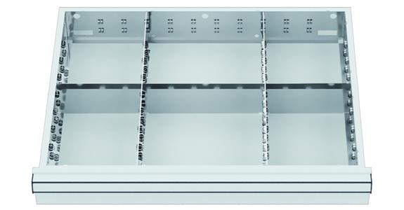 LIZZARD Schubladeneinteilungs-Set Metalleinteilung 600x450mm 6 Fächer BH 150/175
