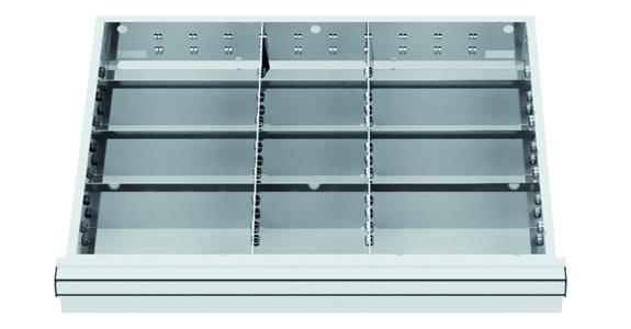 LIZZARD Schubladeneinteilungs-Set Metalleinteilung 600x450mm 12 Fächer BH 200