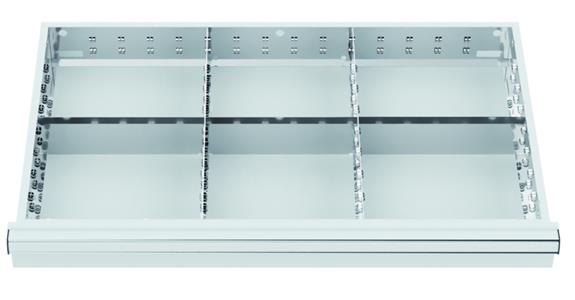 LIZZARD Schubladeneinteilungs-Set Metalleinteilung 800x450mm 6 Fächer BH 75 mm