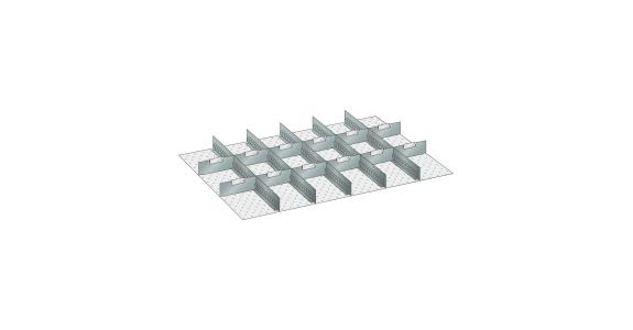Set Schlitz-Trennbleche BxT 918x612mm FH 50mm 5 Schlitzwände, 12 Trennbleche