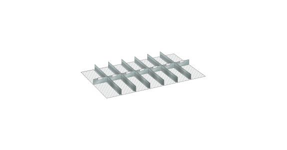 Set Schlitz-Trennbleche  BxT 1088x612mm FH 150mm 6 Schlitzwände, 7 Trennbleche