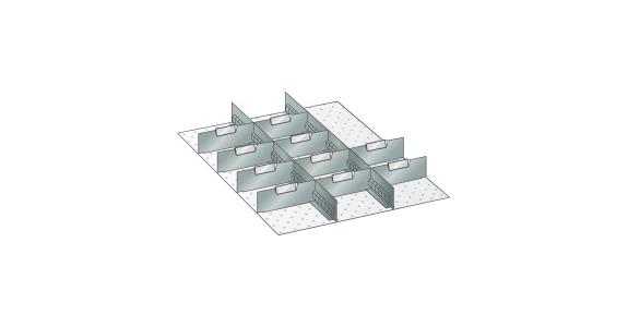 Set Schlitz-Trennbleche 459x612mm FH 50mm 2 Schlitzwände, 10 Trennbleche