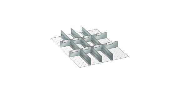 Set Schlitz-Trennbleche 459x612mm FH 50mm 3 Schlitzwände, 8 Trennbleche