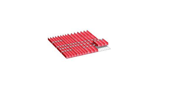 Set Mulden BxT 612x612mm FH 50mm 16 Muldenteile, 50 Muldenwände