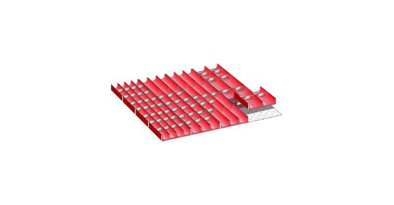 Set Mulden BxT 612x612mm FH 50mm 16 Muldenteile, 60 Muldenwände