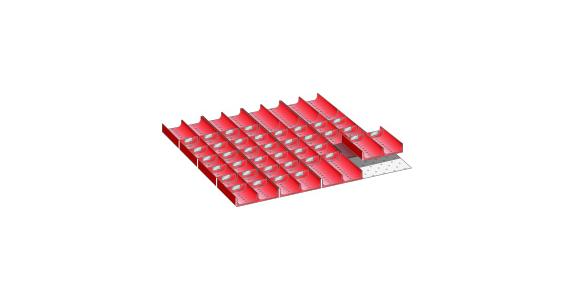 Set Mulden BxT 612x612mm FH 50mm 16 Muldenteile, 40 Muldenwände