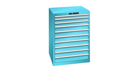 Schubladenschrank 717x725x1000mm 10 Schubladen 1x50/2x75/7x100 RAL 5012