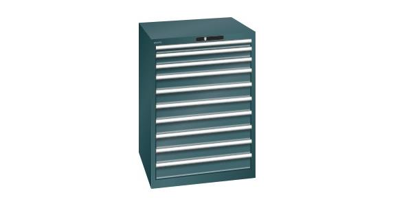 Schubladenschrank 717x725x1000mm 10 Schubladen 1x50/2x75/7x100 RAL 7016